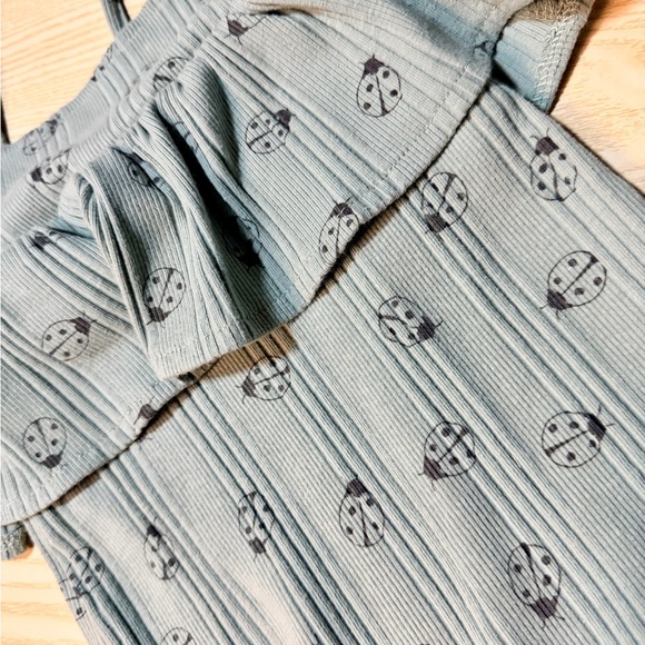 Girls Sage Green Ruffle One-Piece Romper - Picture 3 of 3